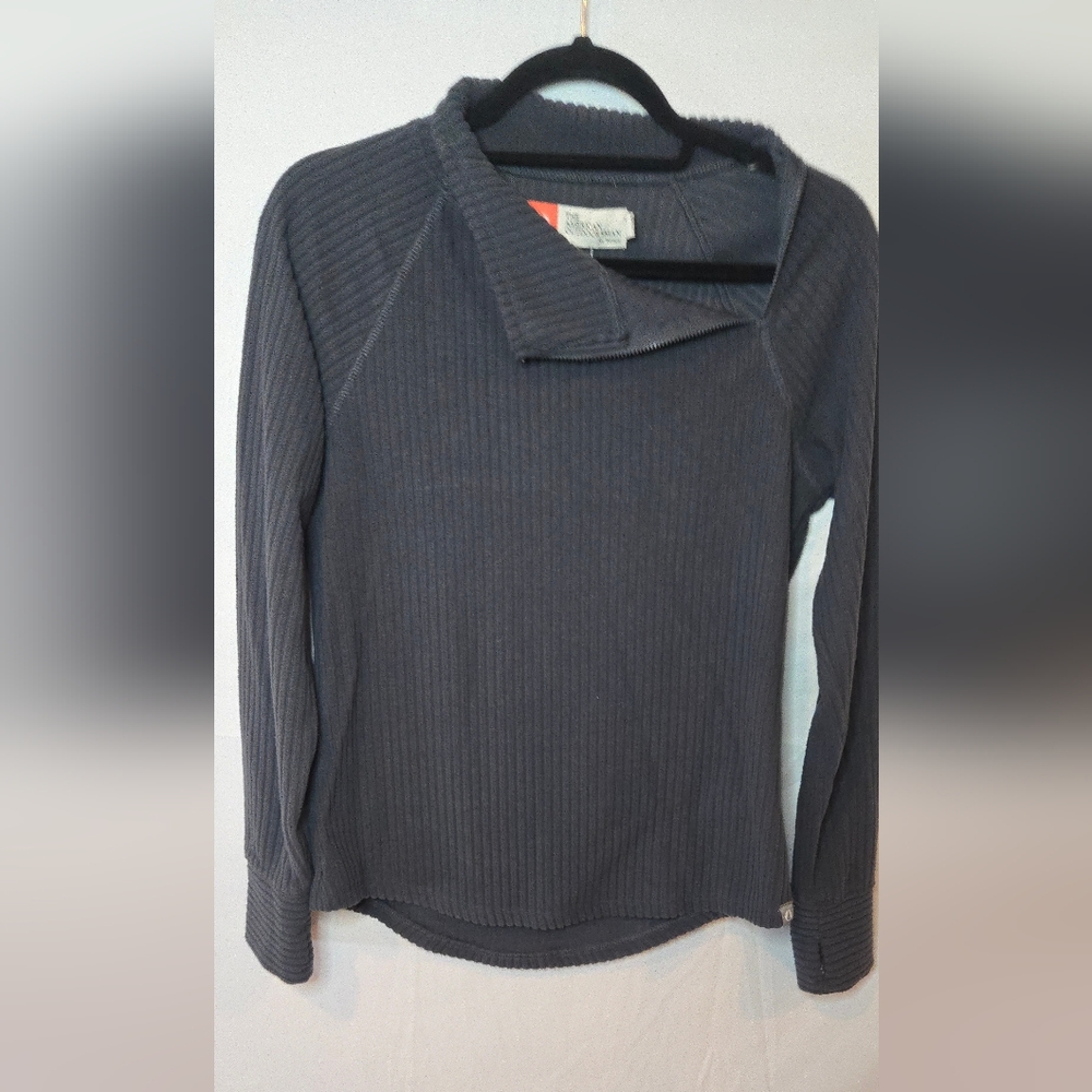 NWT The American Outdoorsman Women's Small Gray Ribbed Long Sleeve Pullover